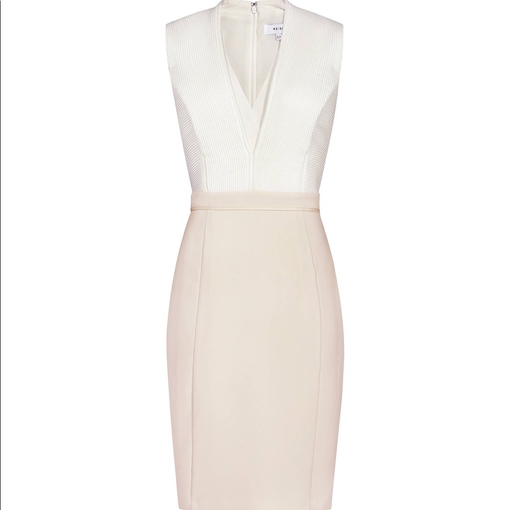 NEW Reiss Lourdes Fitted Dress With Pin Tuck Top